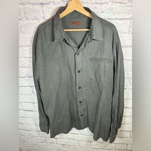 Vertical Robert Comstock Size 2X dark Gray linen‎ blend button down Shirt